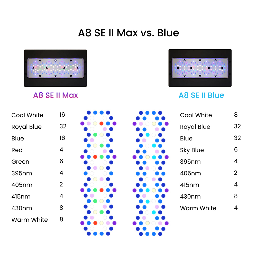 A8SE II Max And Blue 240W Full - đánh giá và giá Aquarium Blue Marine